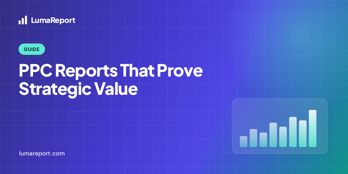 LumaReport hero: PPC Report for Clients